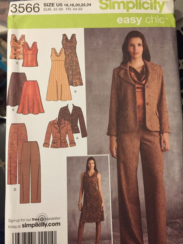 Misses' Full Figure Jacket, Pants, Skirt, and Dress Sewing Pattern Simplicity 3566 Bust 38-46 inches Uncut Complete Plus Size